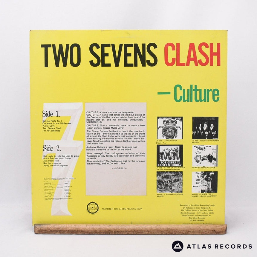Culture - Two Sevens Clash - Misprint Us LP Vinyl Record - VG+/EX