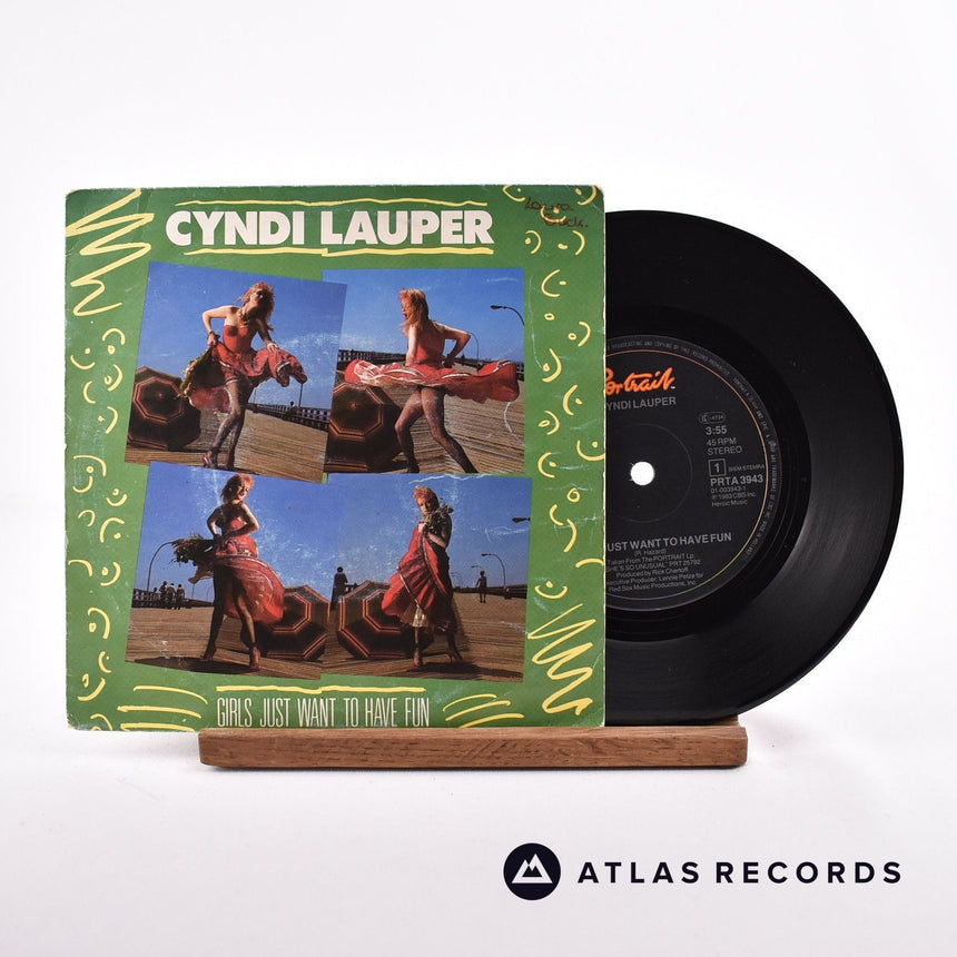 Cyndi Lauper Girls Just Want To Have Fun 7" Vinyl Record - Front Cover & Record