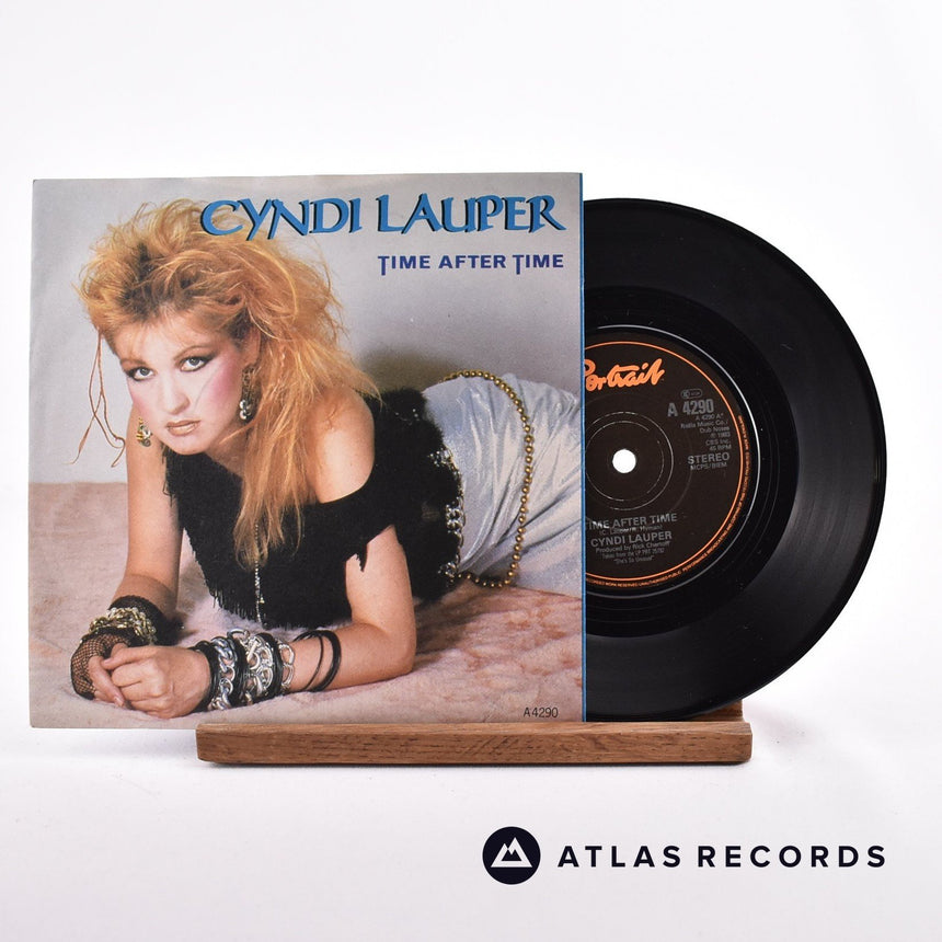 Cyndi Lauper Time After Time 7" Vinyl Record - Front Cover & Record