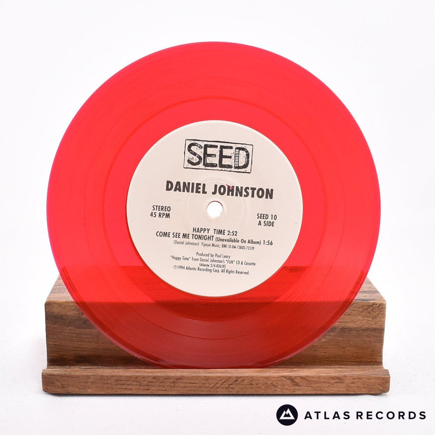 Daniel Johnston - Happy Time - Red Translucent Us 7" Vinyl Record - EX/VG+