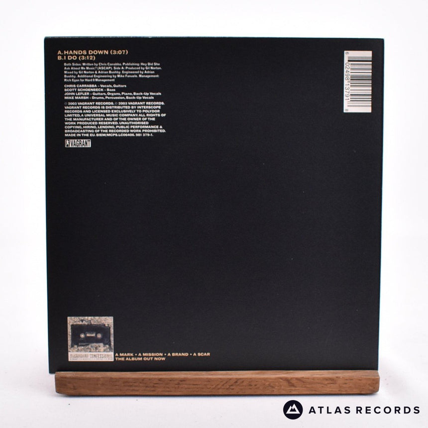 Dashboard Confessional - Hands Down - White 7" Vinyl Record - NM/NM