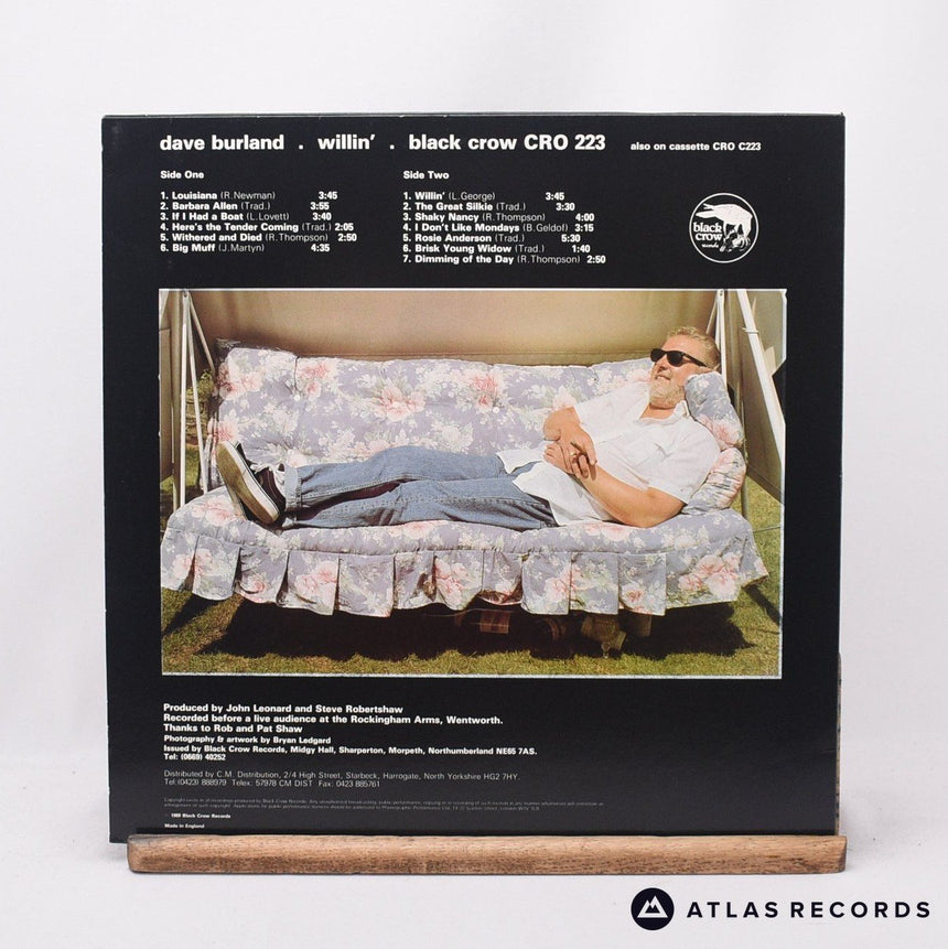 Dave Burland - Willin' - LP Vinyl Record - EX/VG+