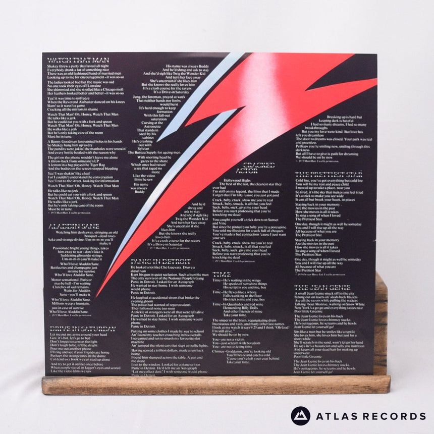 David Bowie - Aladdin Sane - Lyric Sheet Reissue A B LP Vinyl Record - EX/EX