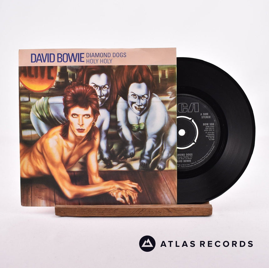 David Bowie Diamond Dogs 7" Vinyl Record - Front Cover & Record