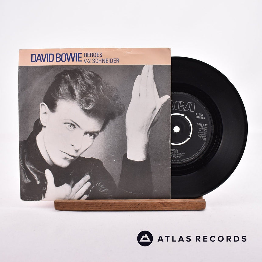 David Bowie Heroes 7" Vinyl Record - Front Cover & Record