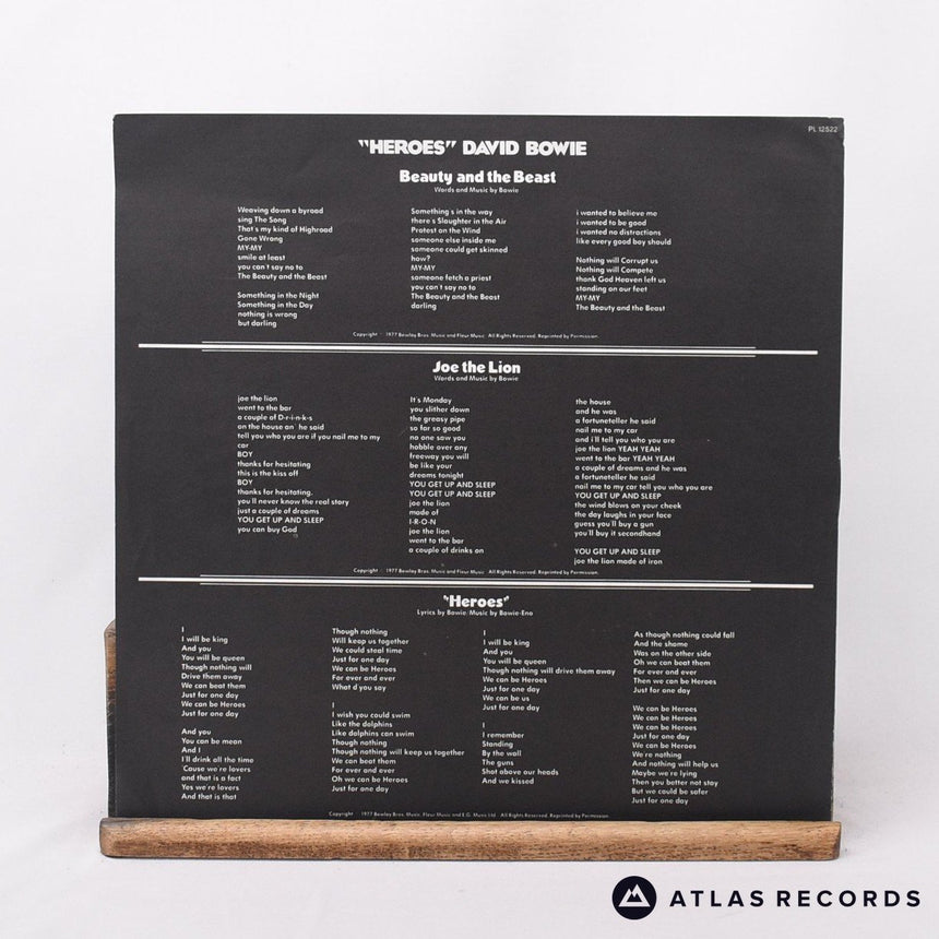 David Bowie - "Heroes" - Lyric Sheet Italy LP Vinyl Record - VG+/EX