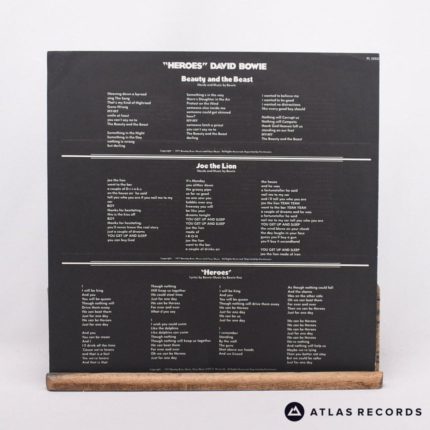 David Bowie - "Heroes" - Lyric Sheet A-2 B-2 LP Vinyl Record - EX/VG+