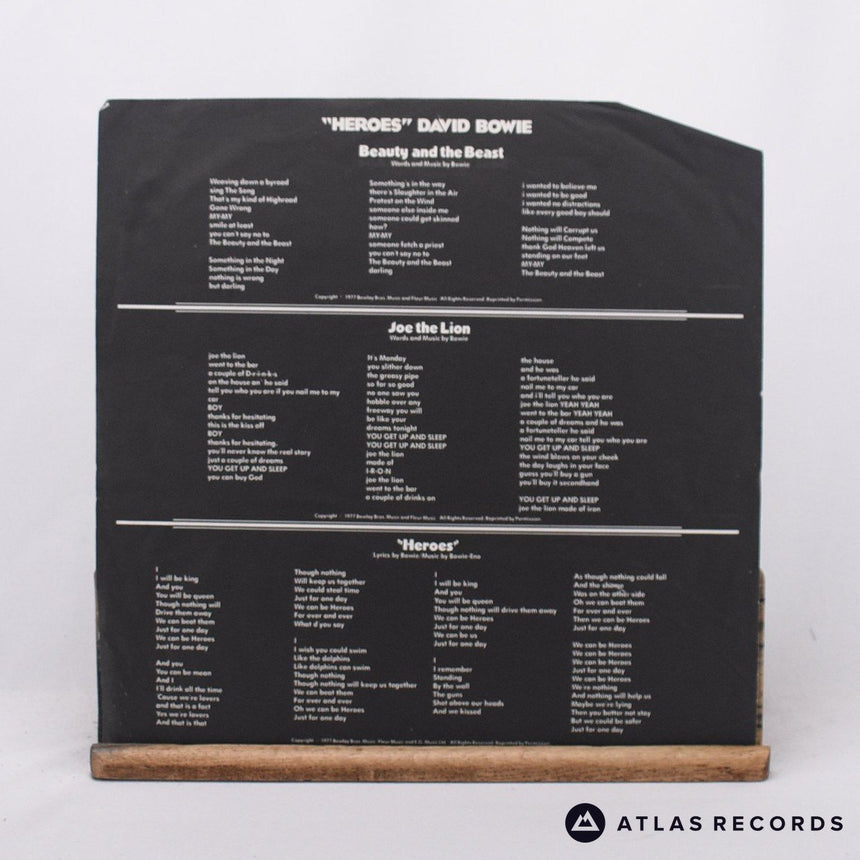 David Bowie - "Heroes" - First Press Insert A-3E B-5E LP Vinyl Record - VG/VG+