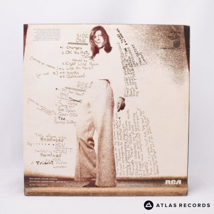 David Bowie - Hunky Dory - Reissue Repress 4E 3E LP Vinyl Record - VG+/VG+