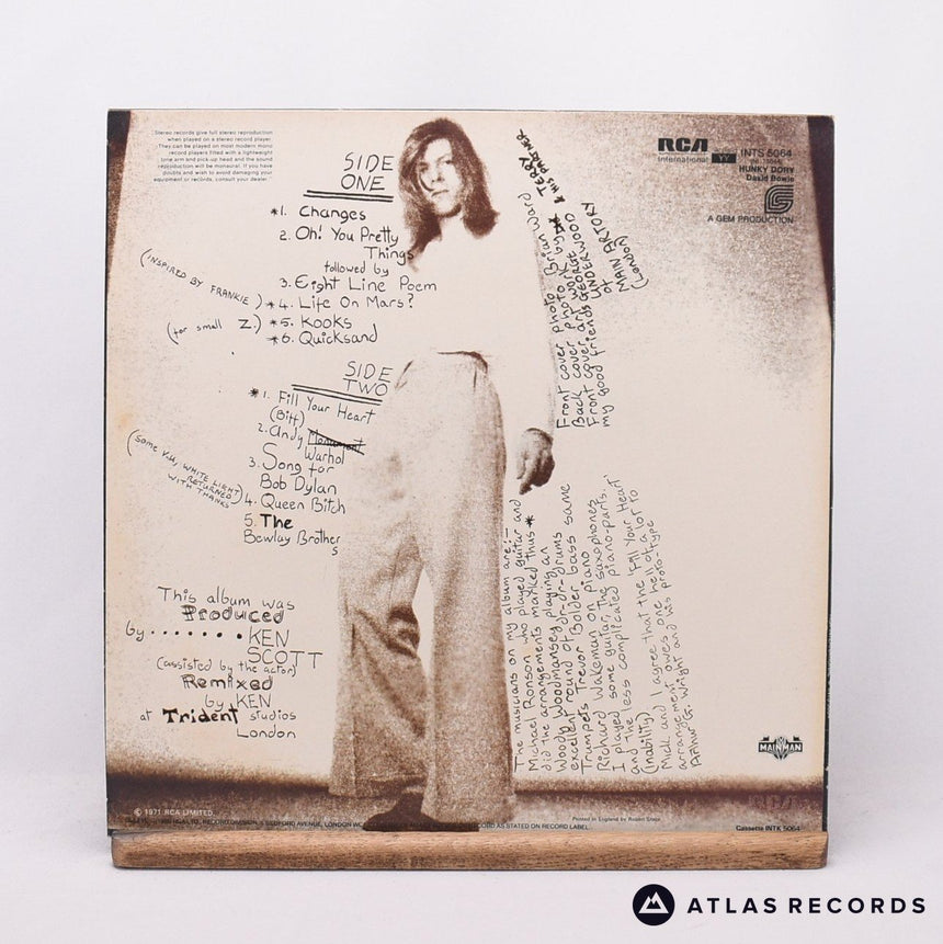 David Bowie - Hunky Dory - Reissue A-2 B-1 LP Vinyl Record - EX/EX