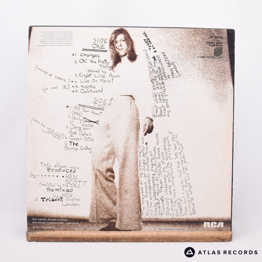 David Bowie - Hunky Dory - Insert Repress Bobil 3T 3T LP Vinyl Record - VG+/EX