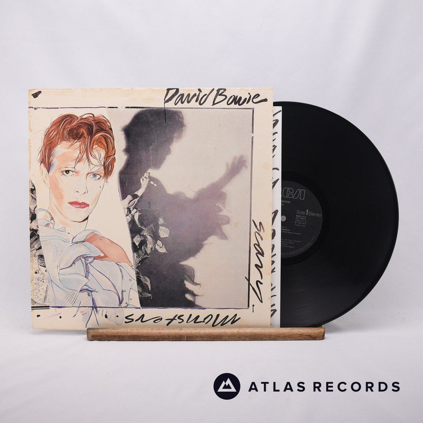 David Bowie Scary Monsters LP Vinyl Record - Front Cover & Record