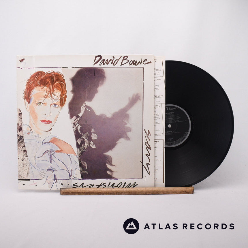 David Bowie Scary Monsters LP Vinyl Record - Front Cover & Record