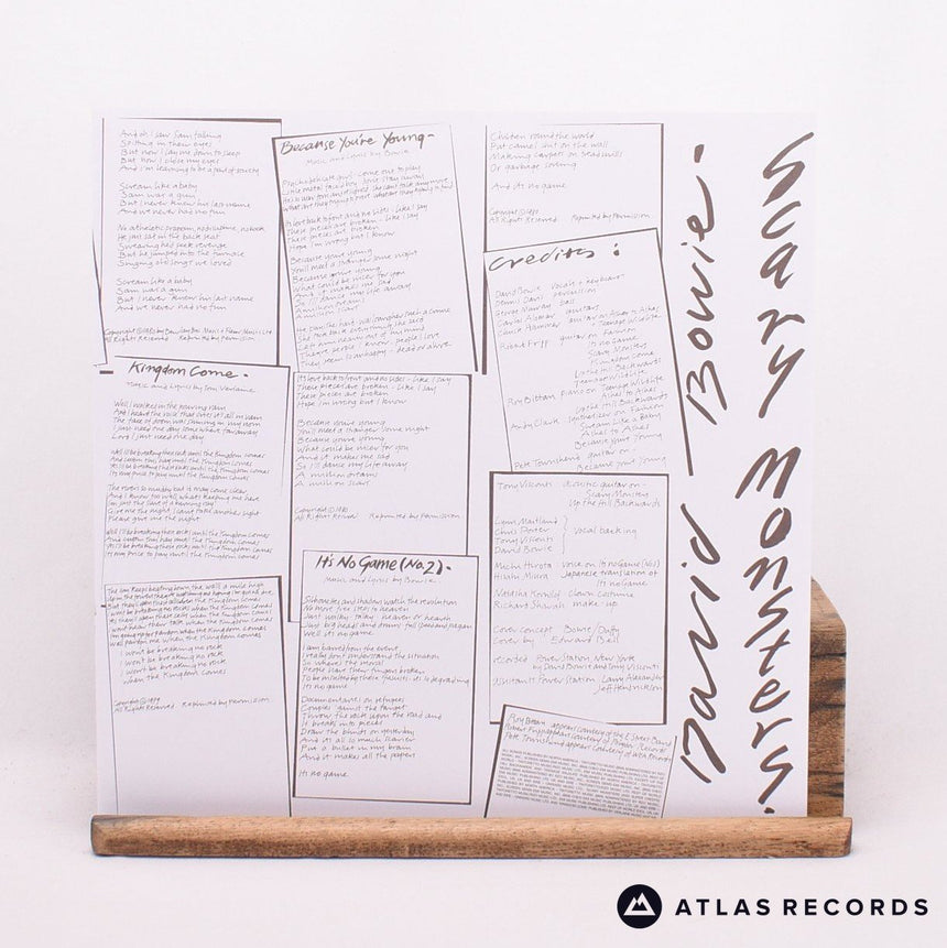 David Bowie - Scary Monsters - 180G Lyric Sheet A1 B1 LP Vinyl Record - NM/NM