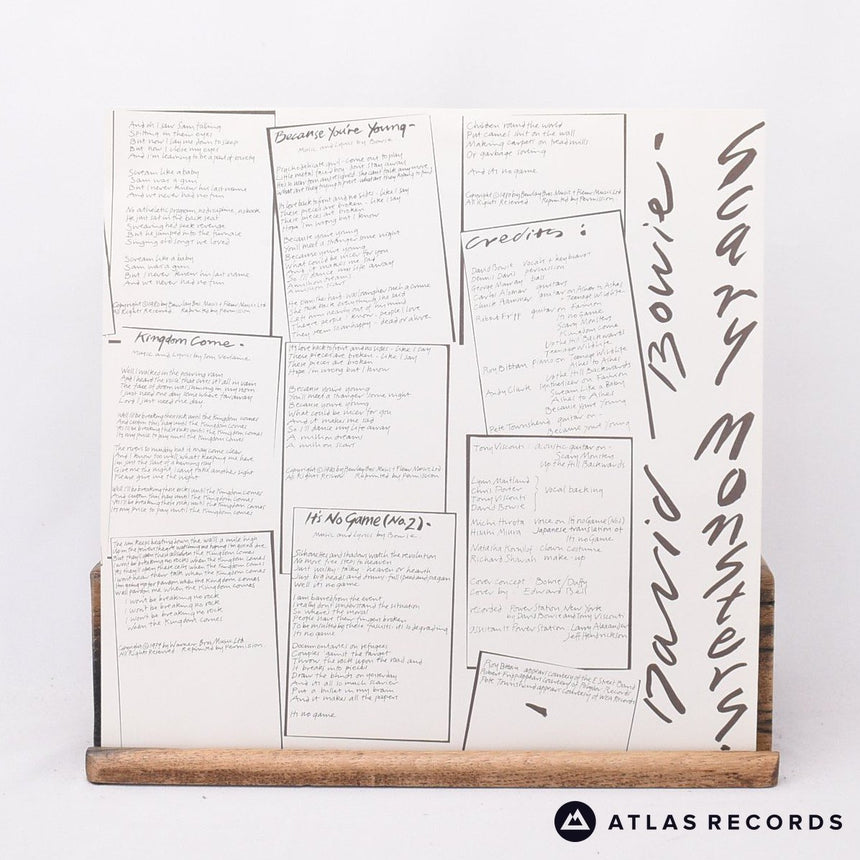 David Bowie - Scary Monsters - Lyric Sheet A-3 B-4 LP Vinyl Record - EX/EX
