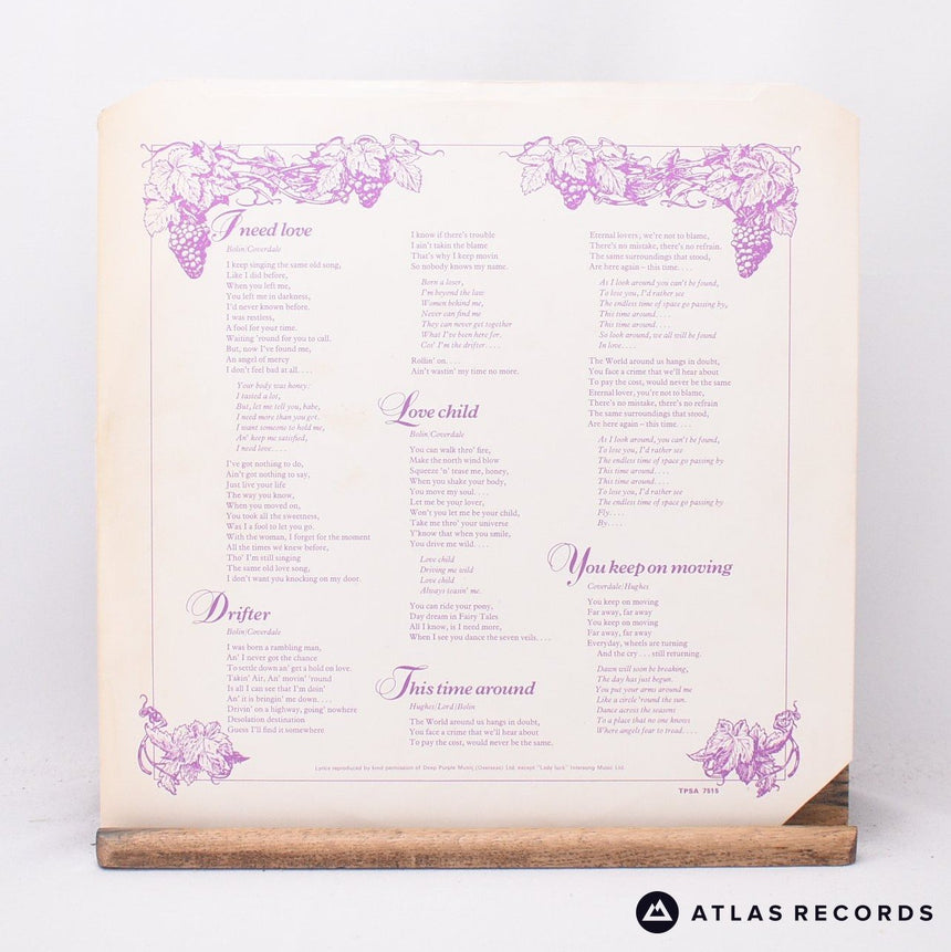 Deep Purple - Come Taste The Band - A-1 B-1 LP Vinyl Record - VG+/EX