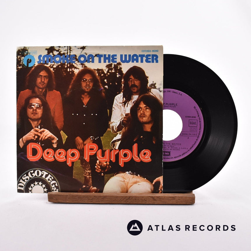 Deep Purple Smoke On The Water 7" Vinyl Record - Front Cover & Record