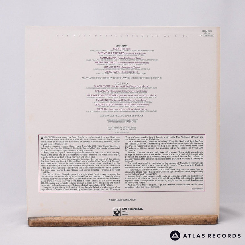 Deep Purple - The Deep Purple Singles A's & B's - Htm LP Vinyl Record - VG+/EX