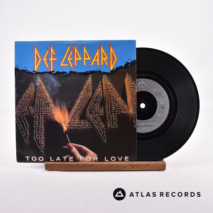 Def Leppard Too Late For Love 7" Vinyl Record - Front Cover & Record