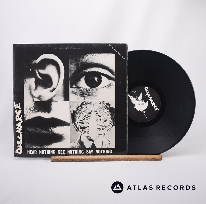 Discharge Hear Nothing See Nothing Say Nothing LP Vinyl Record - Front Cover & Record