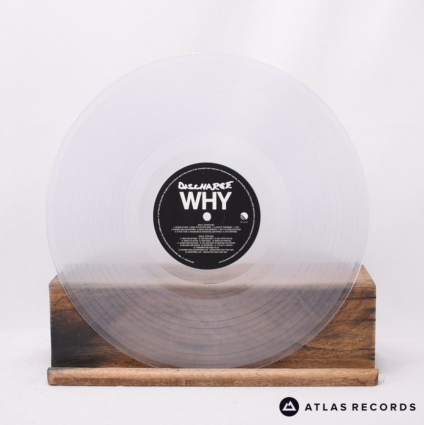 Discharge - Why - Clear Limited Edition Gatefold A B LP Vinyl Record - NM/NM