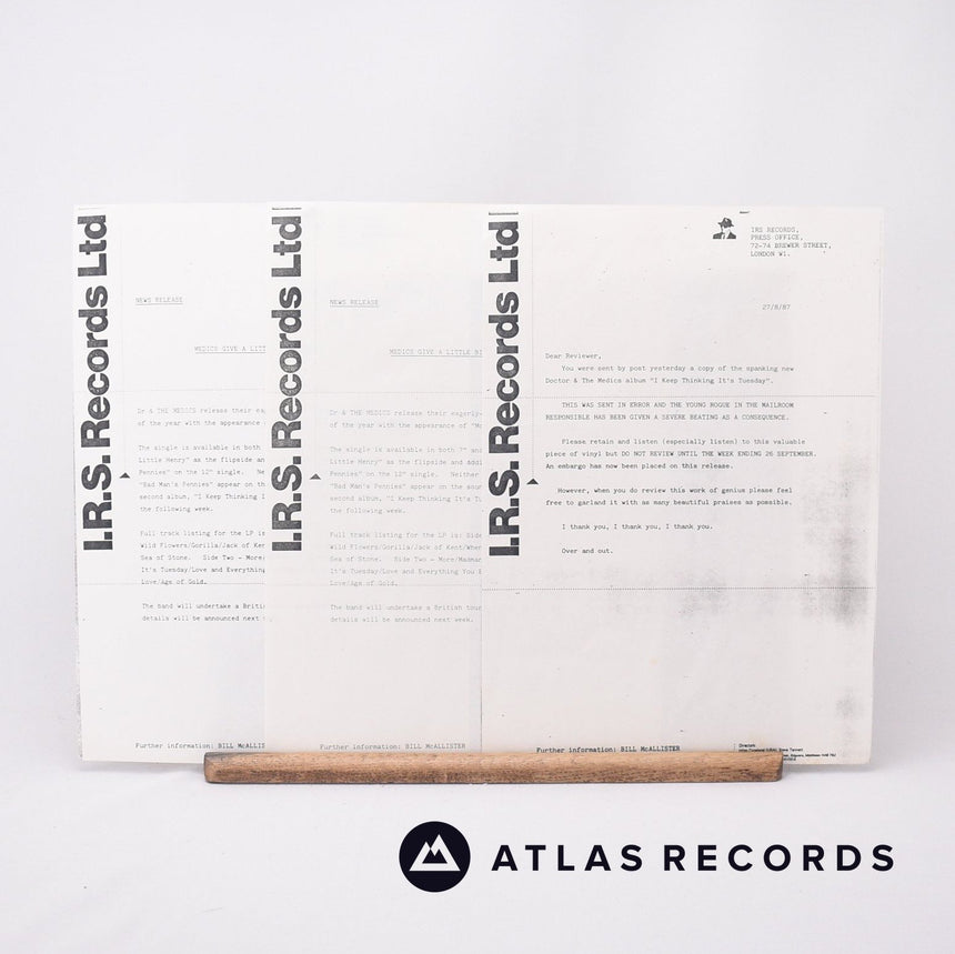 Doctor & The Medics - I Keep Thinking It's Tuesday - LP Vinyl Record - VG+/EX