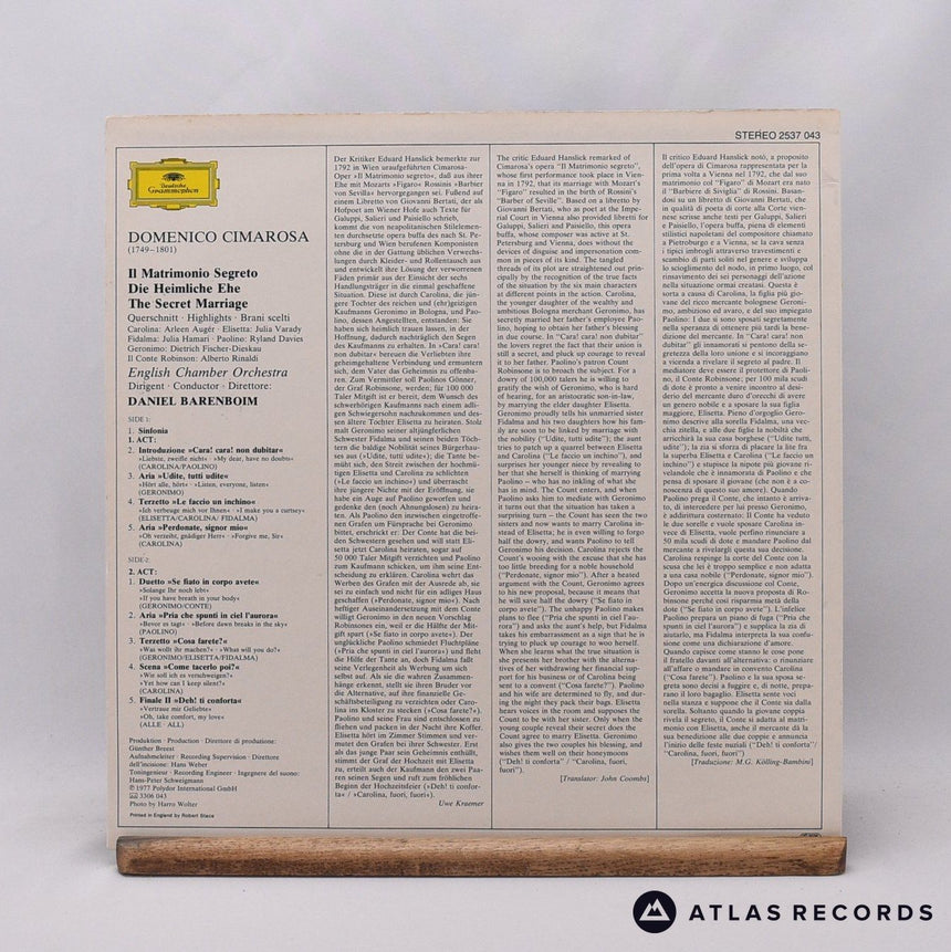 Domenico Cimarosa - Il Matrimonio Segreto: Brani Scelti - LP Vinyl Record