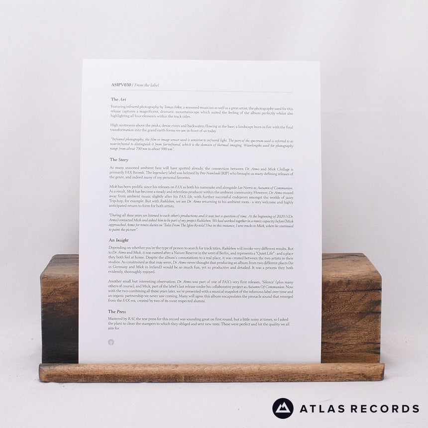 Dr. Atmo - Ruhleben - Clear With Black Core 2 x LP Vinyl Record - NM/NM