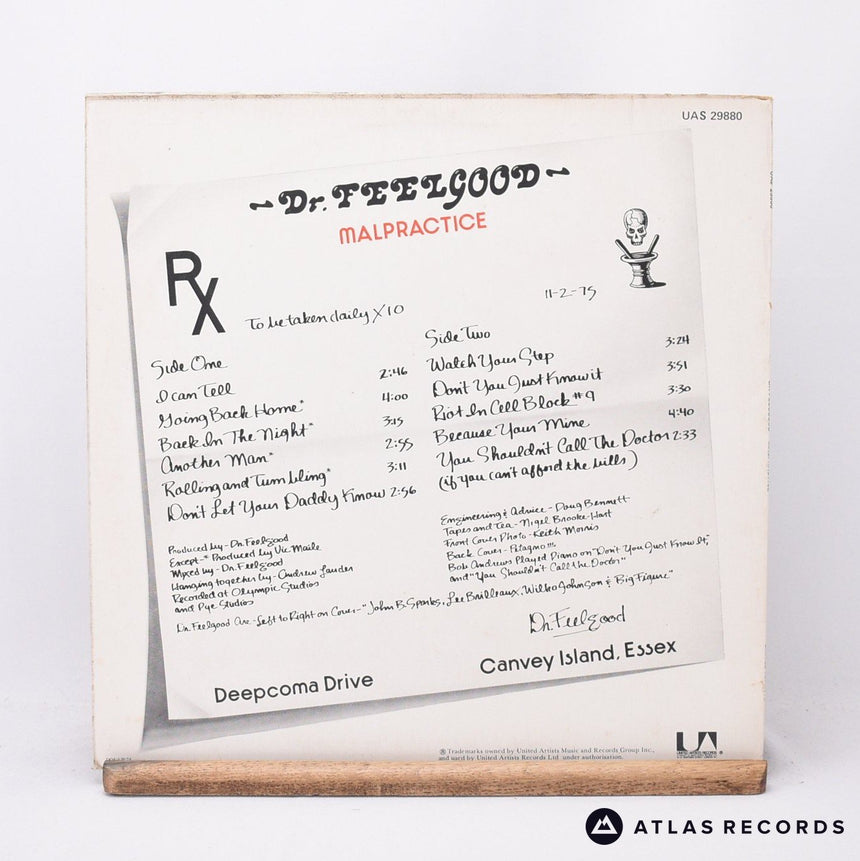 Dr. Feelgood - Malpractice - A-1 B-1 LP Vinyl Record - VG+/EX