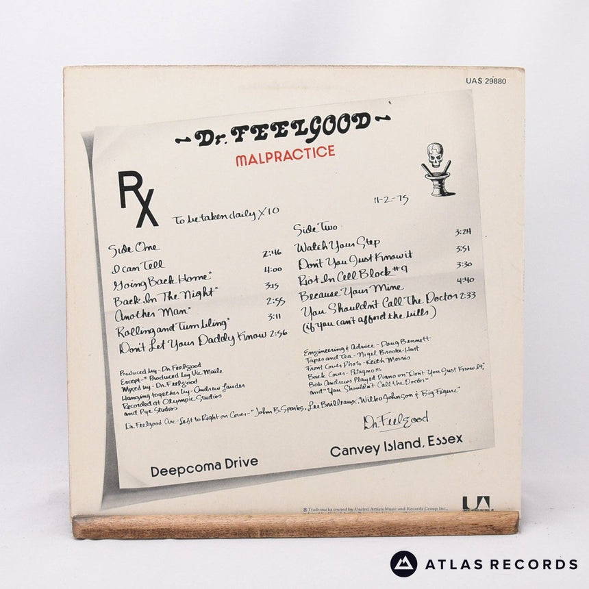 Dr. Feelgood - Malpractice - A-1 B-1 LP Vinyl Record - VG+/VG+