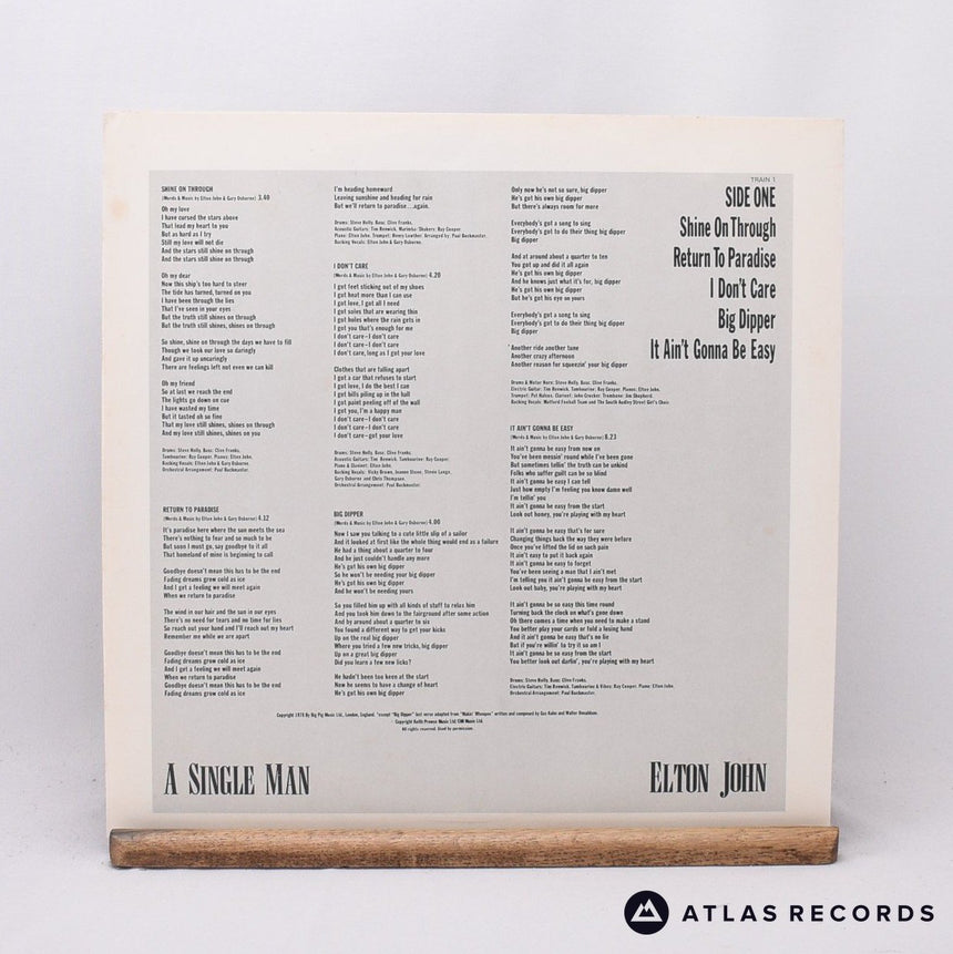 Elton John - A Single Man - Gatefold LP Vinyl Record - EX/VG+