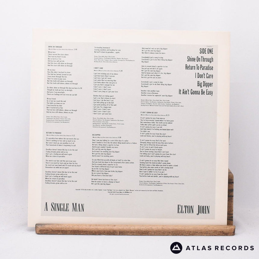 Elton John - A Single Man - Gatefold LP Vinyl Record - EX/EX