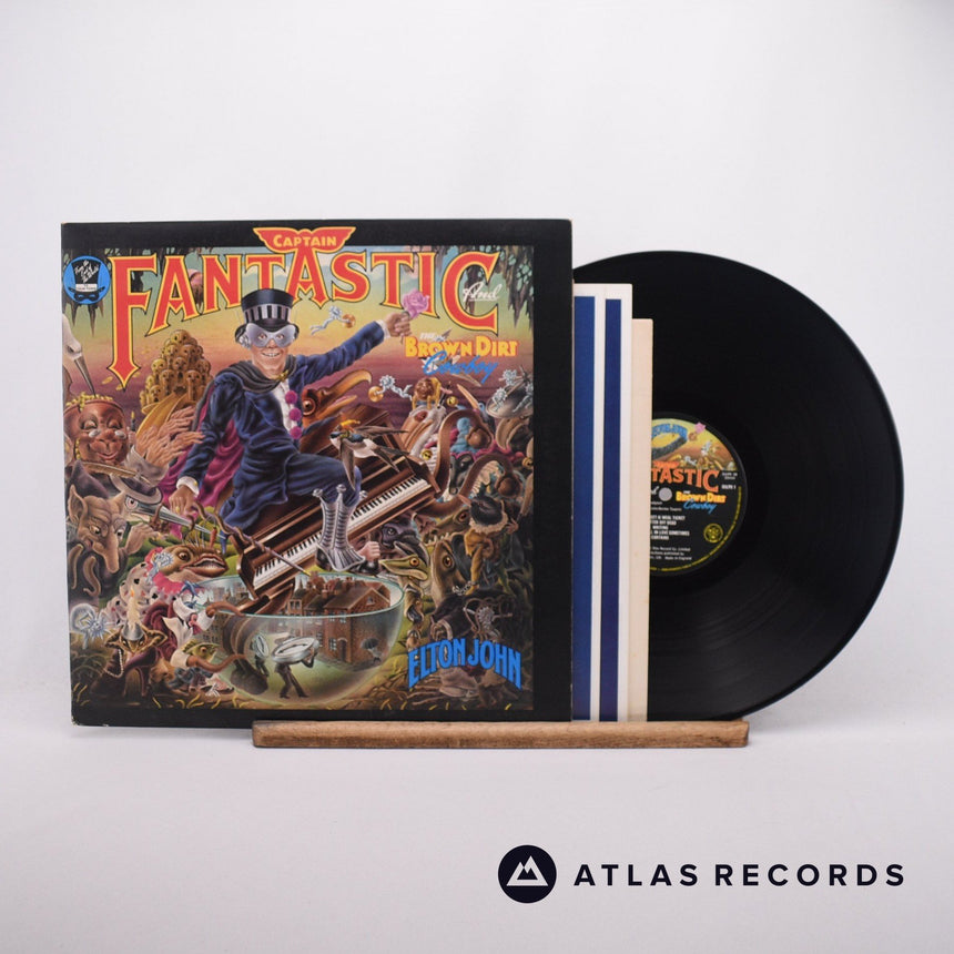 Elton John Captain Fantastic And The Brown Dirt Cowboy LP Vinyl Record - Front Cover & Record