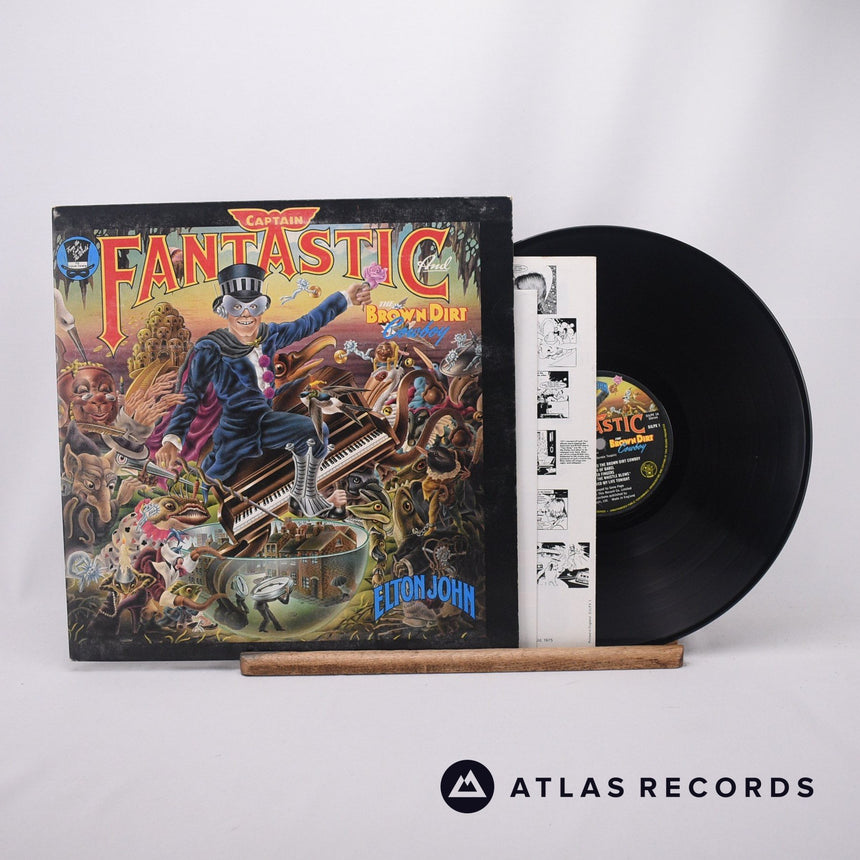 Elton John Captain Fantastic And The Brown Dirt Cowboy LP Vinyl Record - Front Cover & Record