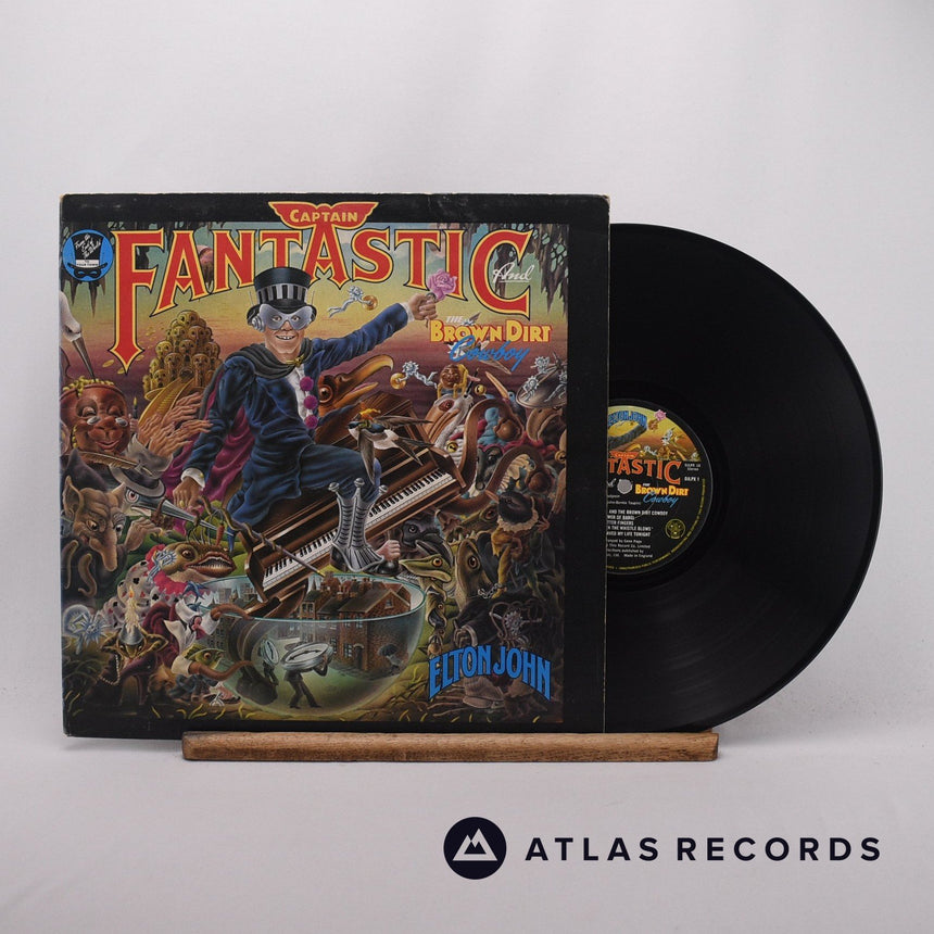 Elton John Captain Fantastic And The Brown Dirt Cowboy LP Vinyl Record - Front Cover & Record
