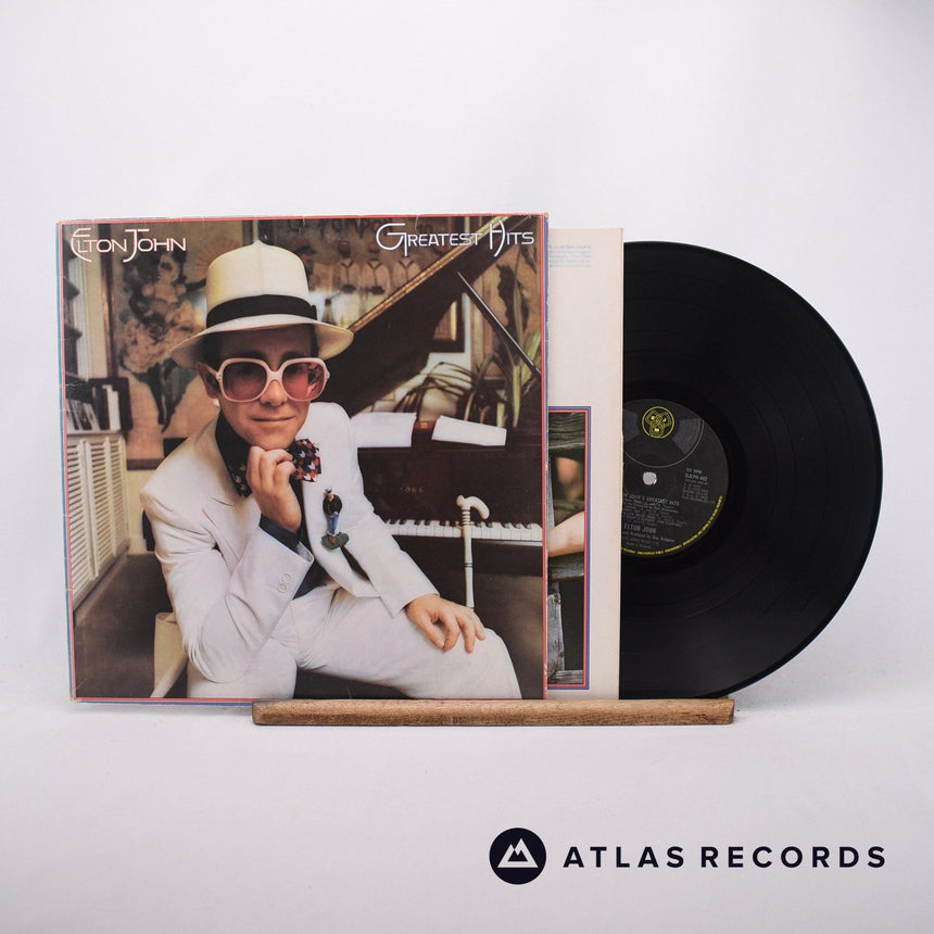 Elton John Greatest Hits LP Vinyl Record - Front Cover & Record