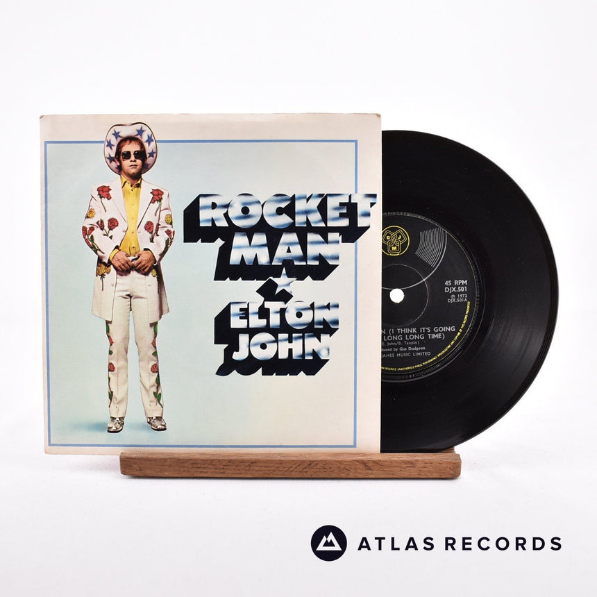 Elton John Rocket Man 7" Vinyl Record - Front Cover & Record