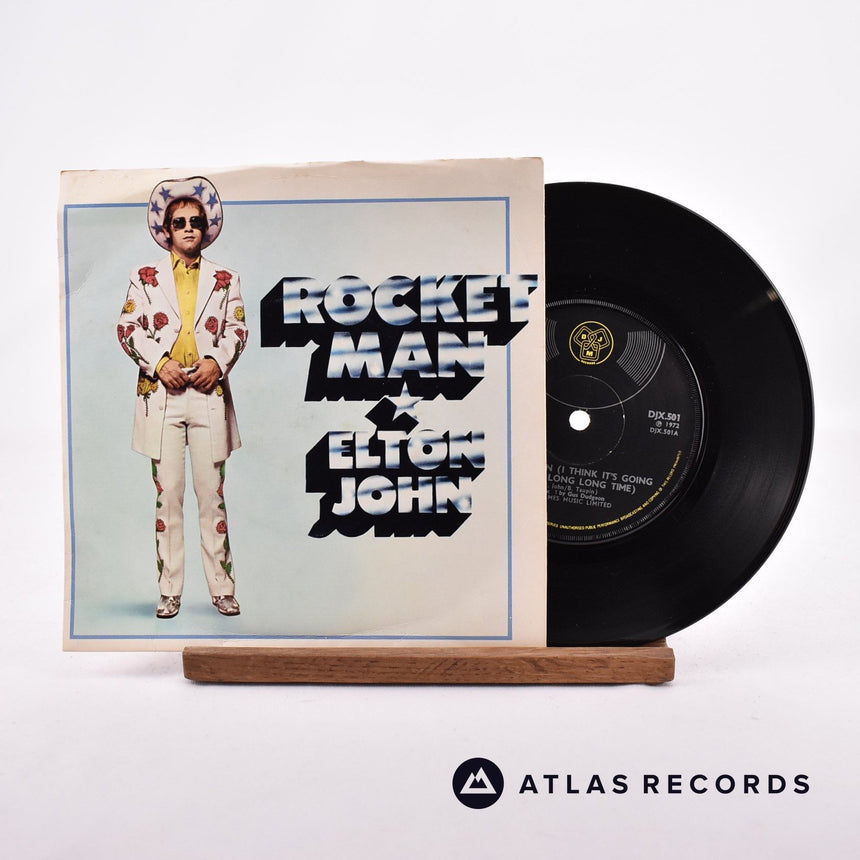 Elton John Rocket Man 7" Vinyl Record - Front Cover & Record