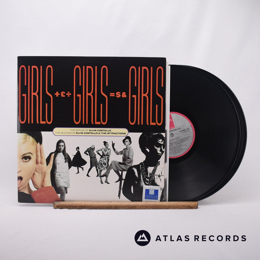 Elvis Costello Girls +£÷ Girls =$& Girls Double LP Vinyl Record - Front Cover & Record
