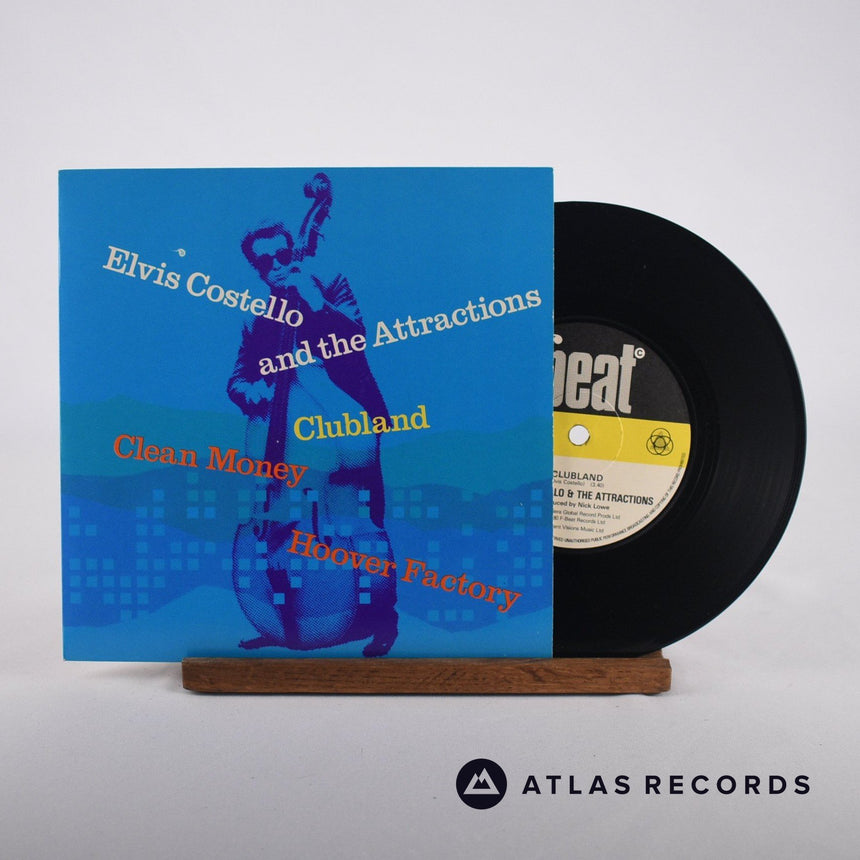 Elvis Costello & The Attractions Clubland 7" Vinyl Record - Front Cover & Record