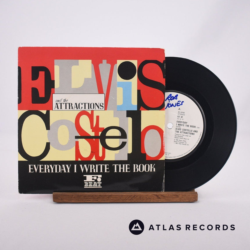 Elvis Costello & The Attractions Everyday I Write The Book 7" Vinyl Record - Front Cover & Record