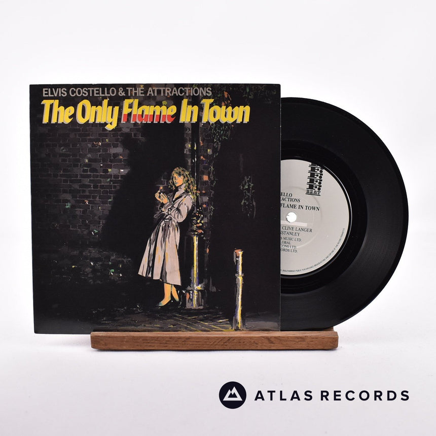 Elvis Costello & The Attractions The Only Flame In Town 7" Vinyl Record - Front Cover & Record