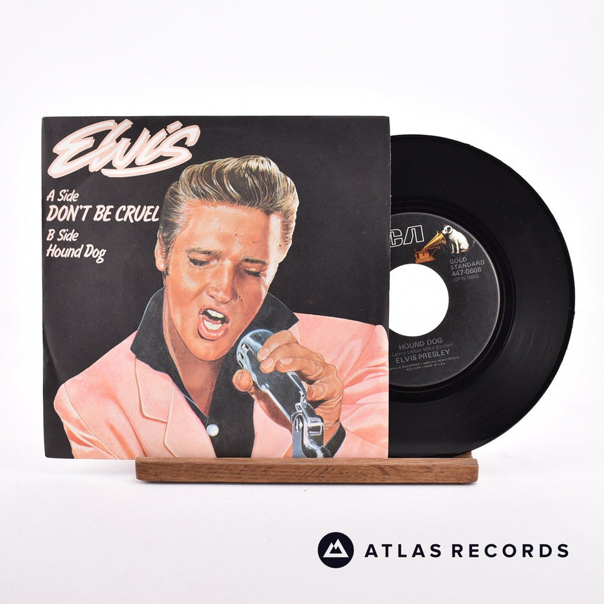 Elvis Presley Hound Dog 7" Vinyl Record - Front Cover & Record