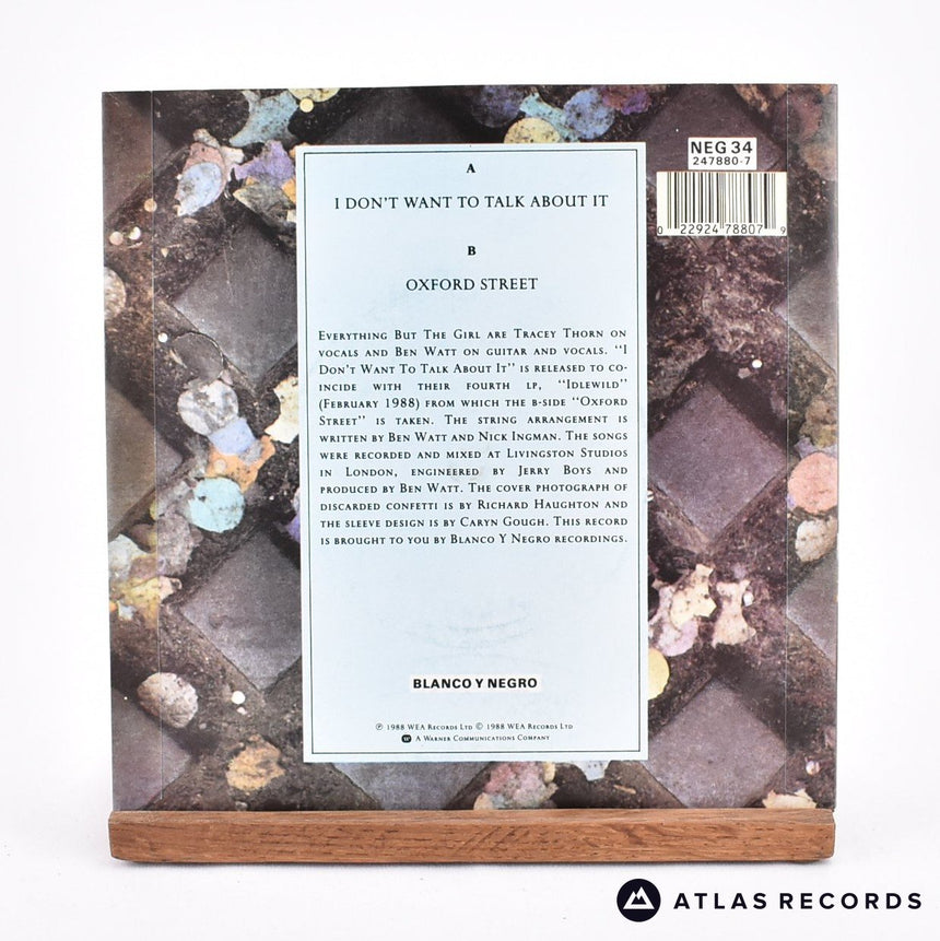 Everything But The Girl - I Don't Want To Talk About It - 7" Vinyl Record - EX/VG+