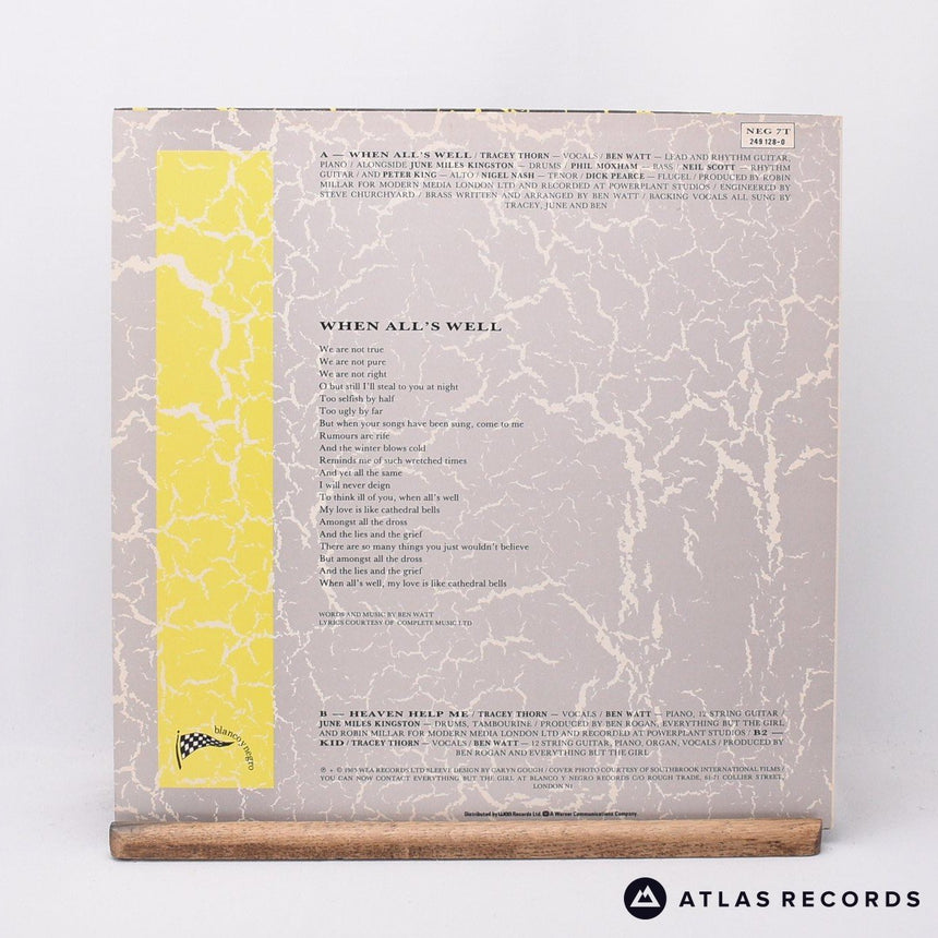 Everything But The Girl - When All's Well - 12" Vinyl Record - EX/EX