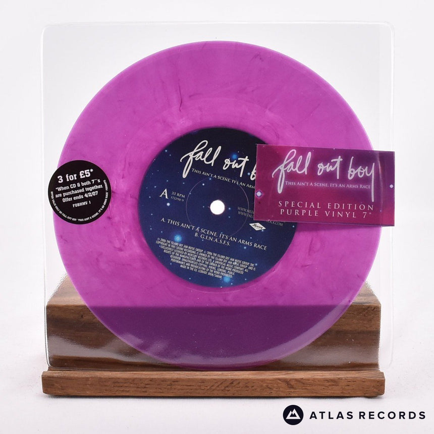 Fall Out Boy This Ain't A Scene, It's An Arms Race 7" Vinyl Record - Front Cover & Record