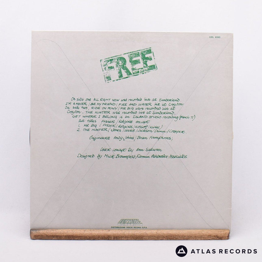 Free - Free Live - Reissue Italy LP Vinyl Record - EX/EX