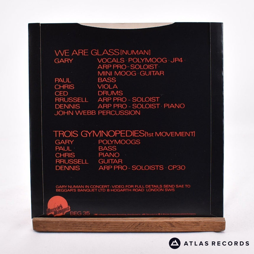Gary Numan - We Are Glass - Strawberry 7" Vinyl Record - EX/EX