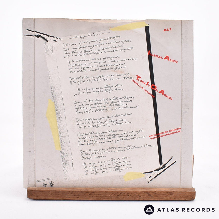 Genesis - Illegal Alien - 7" Vinyl Record - VG+/VG+