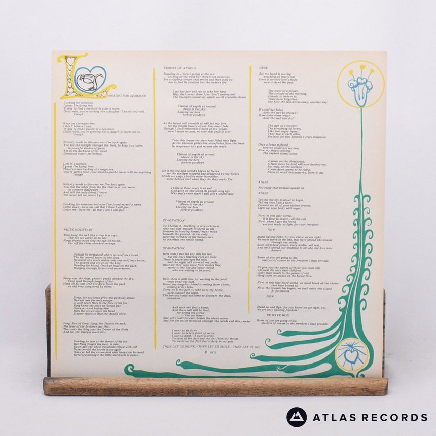 Genesis - Trespass - Lyric Sheet 1Y//3 2Y//3 LP Vinyl Record - EX/EX